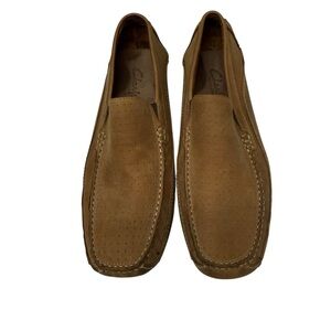 Clarks Mens Brown Leather Slip On Loafers